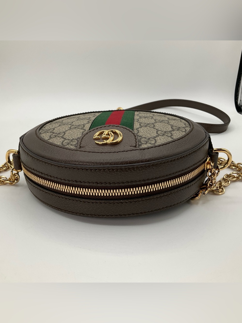 Gucci Ophidia Mini GG Round Shoulder Bag Supreme Monogram Canvas Web Stripe - Picture 6 of 15